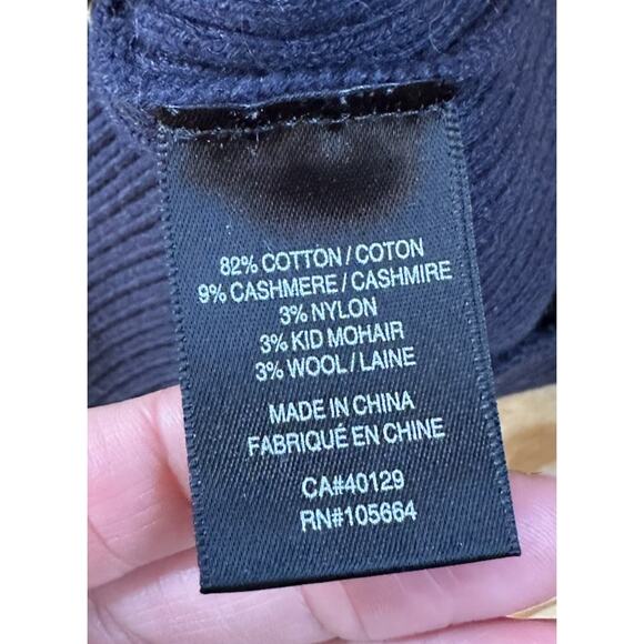 L.A.M.B. Fringed Detail Sweater Size XS Women’s Navy Cashmere Mohair - Picture 4 of 8